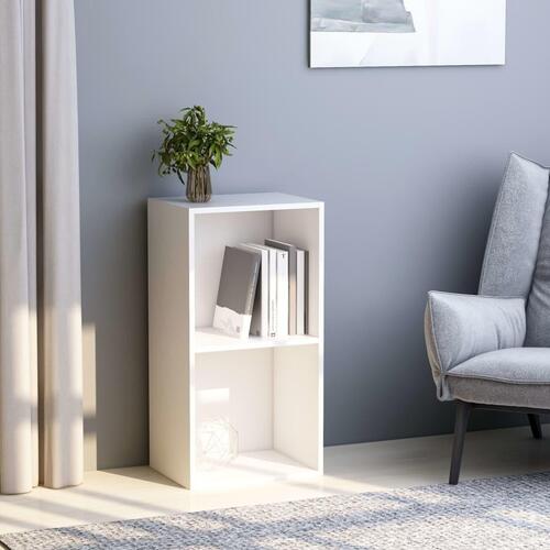 Bogreol med 2 hylder 40 x 30 x 76,5 cm spånplade hvid