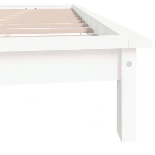 Sengeramme 140 x 200 cm i massivt fyrretræ - hvid