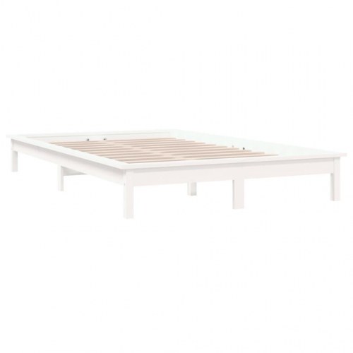Sengeramme i massivt fyrretræ 150 x 200 cm King Size - hvid