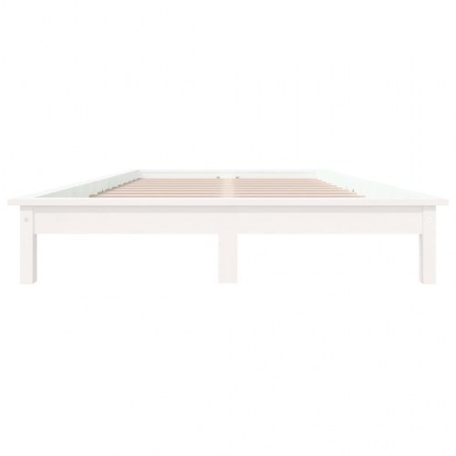 Sengeramme i massivt fyrretræ 150 x 200 cm King Size - hvid