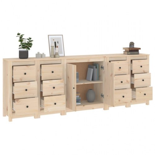 Skænk 230x35x80 cm massivt fyrretræ