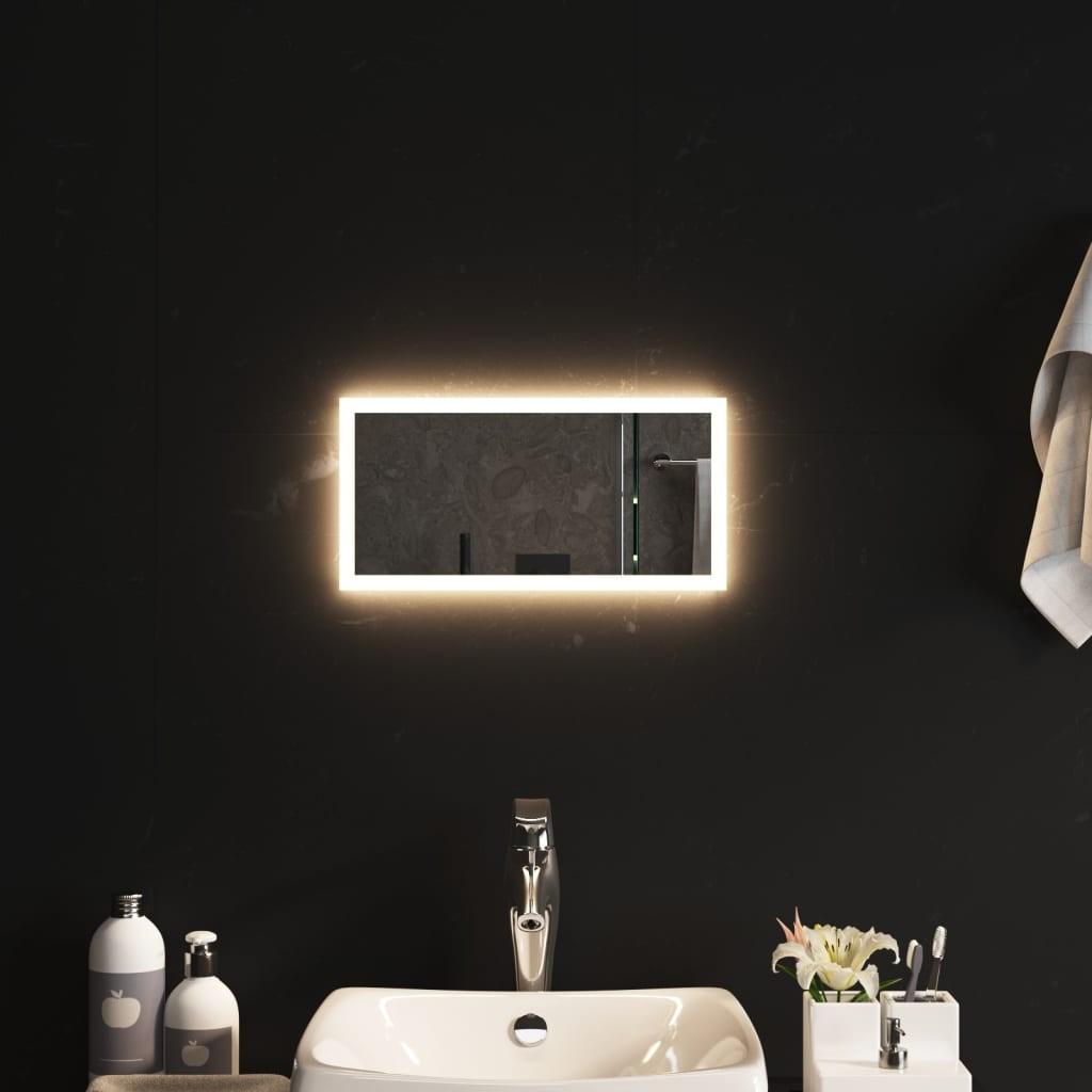 Badeværelsesspejl med LED-lys 20x40 cm