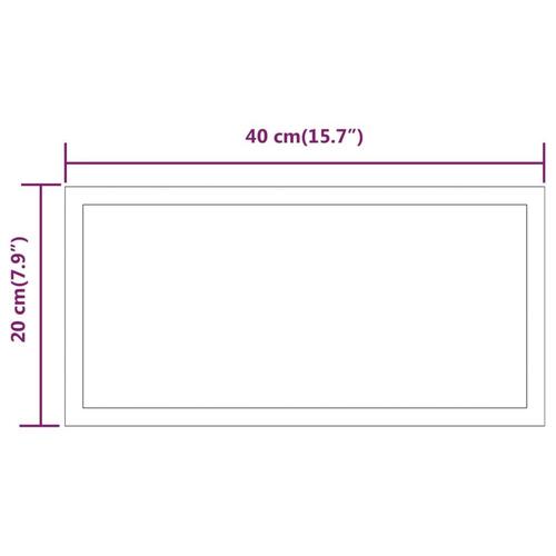 Badeværelsesspejl med LED-lys 20x40 cm