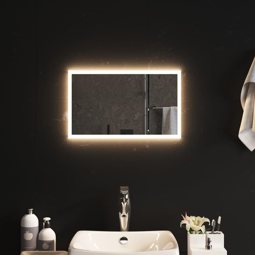 Badeværelsesspejl med LED-lys 30x50 cm