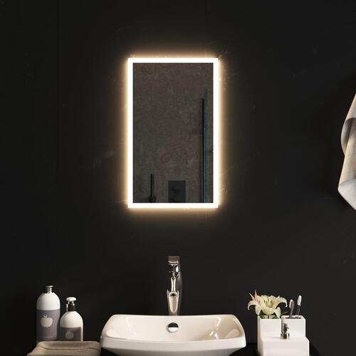Badeværelsesspejl med LED-lys 30x50 cm