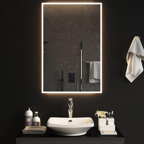 Badeværelsesspejl med LED-lys 60x90 cm