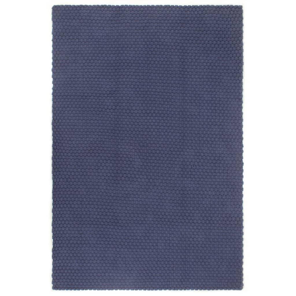Gulvtæppe 200x300 cm rektangulært bomuld marineblå