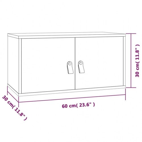 Vægskabe 2 stk. 60x30x30 cm - massivt fyrretræ, sort