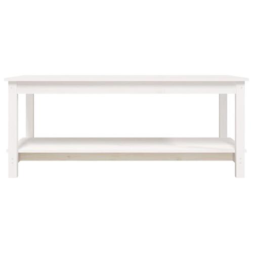Sofabord 110x55x45 cm massivt fyrretræ hvid