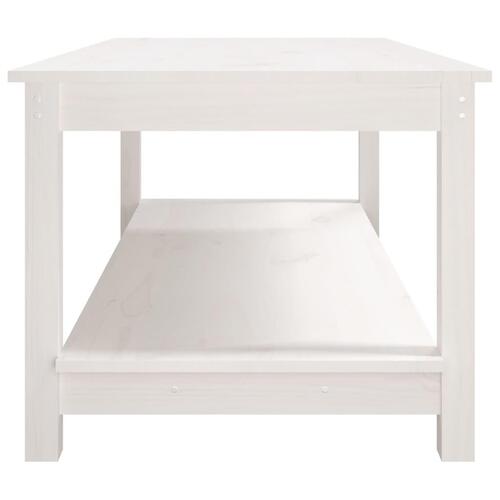 Sofabord 110x55x45 cm massivt fyrretræ hvid
