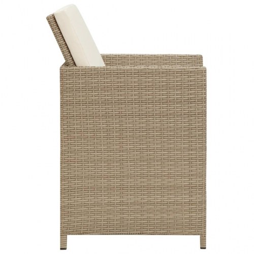 Spisebordssæt til haven 3 dele med hynder - beige