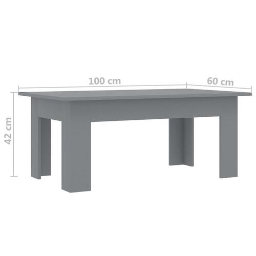 Sofabord 100x60x42 cm konstrueret træ grå