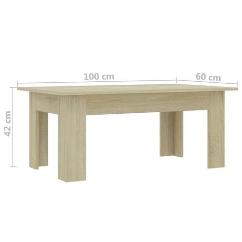 Sofabord 100x60x42 cm konstrueret træ sonoma-eg