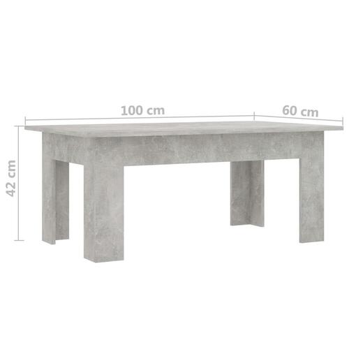 Sofabord 100x60x42 cm konstrueret træ betongrå