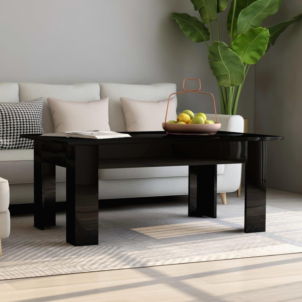 Sofabord 100 x 60 x 42 cm spånplade sort højglans
