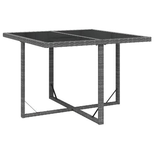 Spisebordssæt til haven 9 dele med hynder polyrattan grå