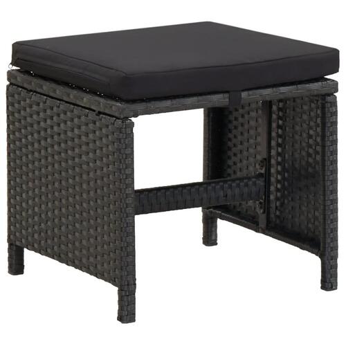 Haveskamler 4 stk. med hynder polyrattan sort