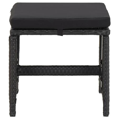 Haveskamler 4 stk. med hynder polyrattan sort