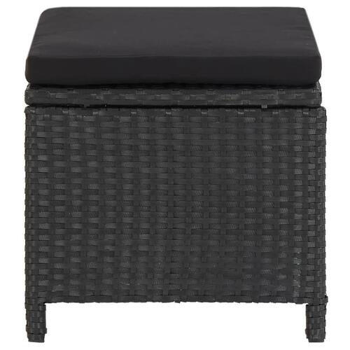 Haveskamler 4 stk. med hynder polyrattan sort