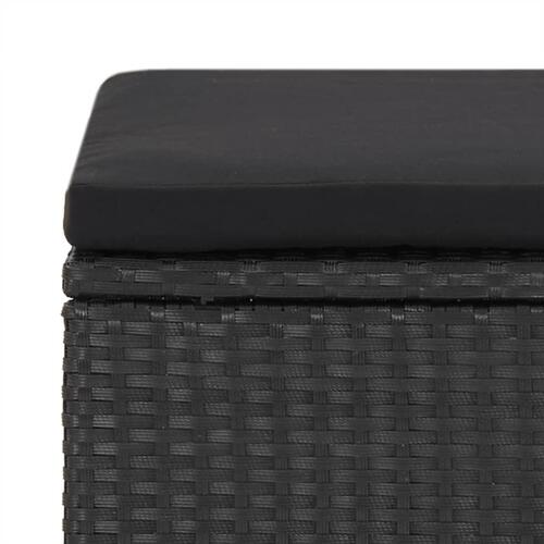 Haveskamler 4 stk. med hynder polyrattan sort
