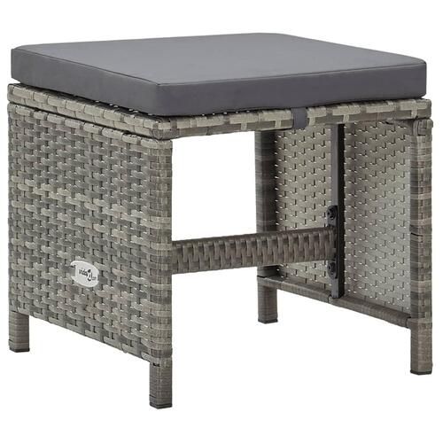 Haveskamler 4 stk. med hynder polyrattan grå