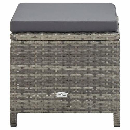 Haveskamler 4 stk. med hynder polyrattan grå