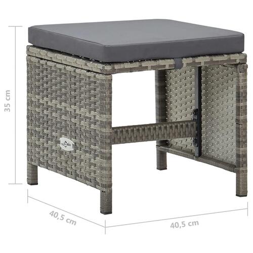 Haveskamler 4 stk. med hynder polyrattan grå