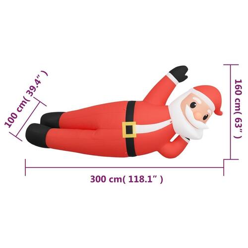 Oppustelig julemand med LED-lys 160 cm