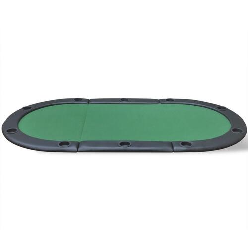 10 pers. pokerbord bordplade foldbar grøn