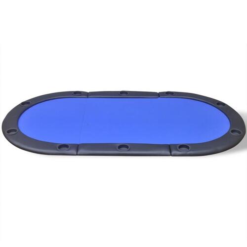10 pers. pokerbord bordplade foldbar blå