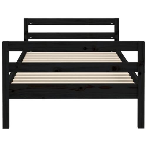 Sengestel 80x200 cm massivt fyrretræ sort