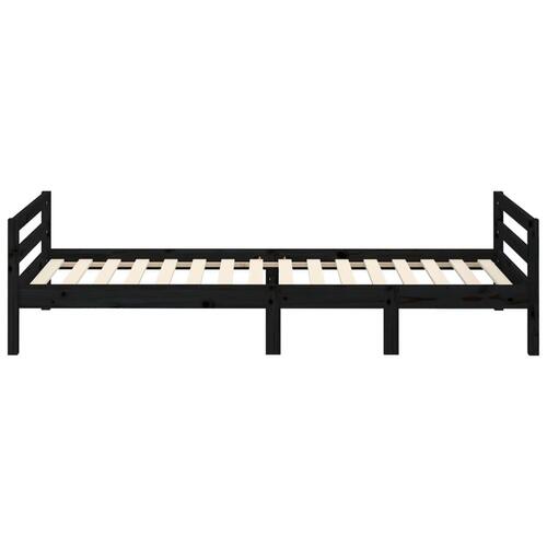 Sengestel 80x200 cm massivt fyrretræ sort