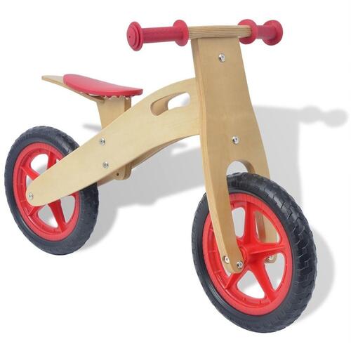 Balancecykel i træ, rød