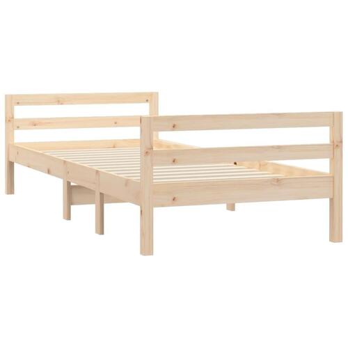 Sengestel 75x190 cm massivt fyrretræ sort