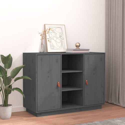 Skænk 100x40x75 cm massivt fyrretræ Grå