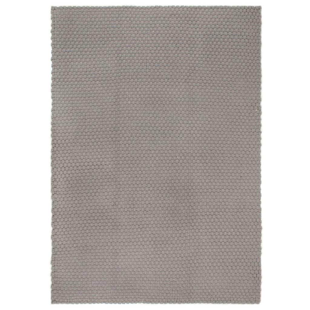 Gulvtæppe 160x230 cm rektangulært bomuld grå