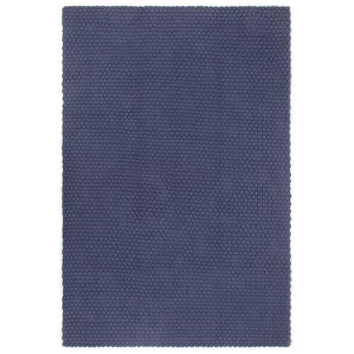 Gulvtæppe 160x230 cm rektangulært bomuld marineblå