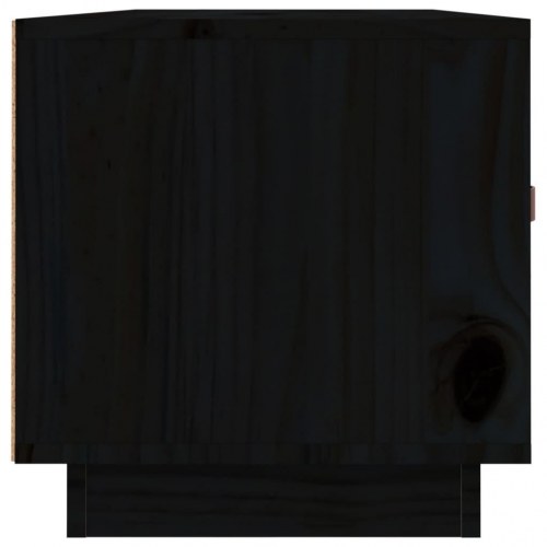 TV-bord i massivt fyrretræ 80 x 34 x 35 cm - sort