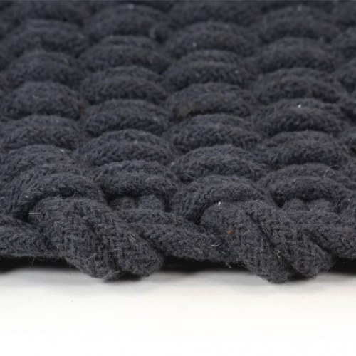 Gulvtæppe 120x180 cm rektangulært bomuld antracitgrå