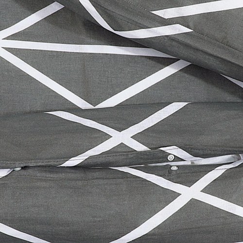 Sengetøj 140x200 cm bomuld grå