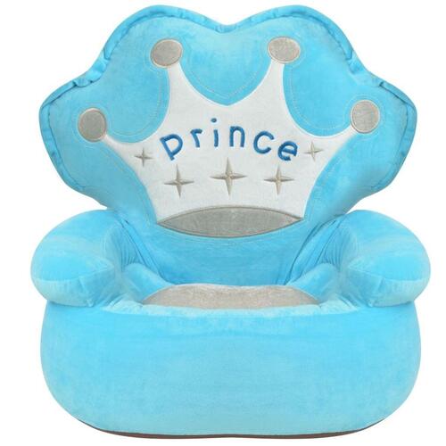 Børnestol i plys prince blå