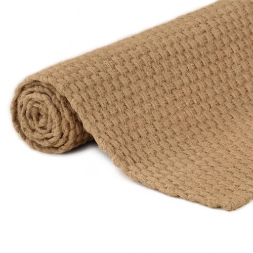 Gulvtæppe 80x160 cm rektangulært jute naturfarvet