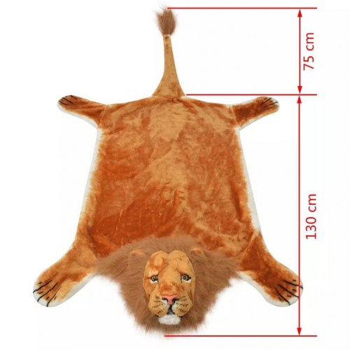 Løvetæppe plys 205 cm brun