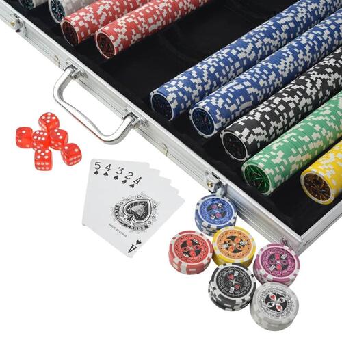 Pokersæt med 1.000 laserchips aluminium