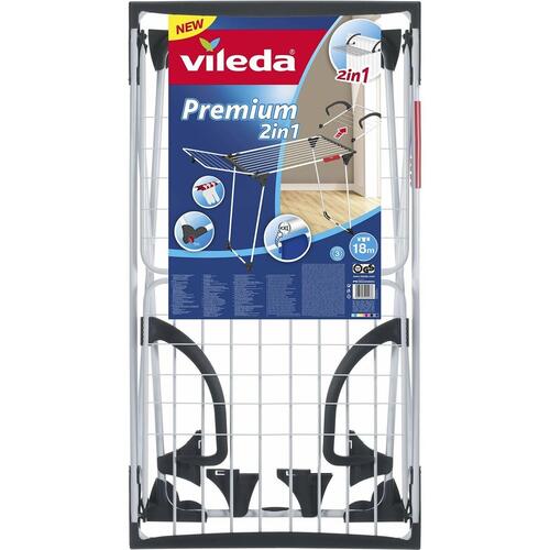 Tørrestativ Vileda Premium 2-i-1 Grå Stål (180 x 91 x 57 cm)