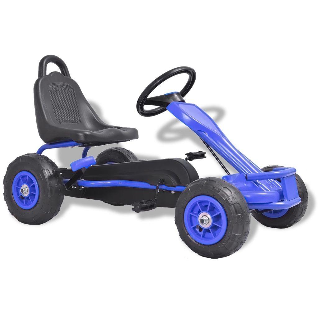 Pedal-gokart med pneumatiske dæk blå