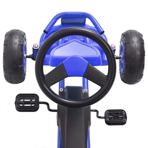 Pedal-gokart med pneumatiske dæk blå