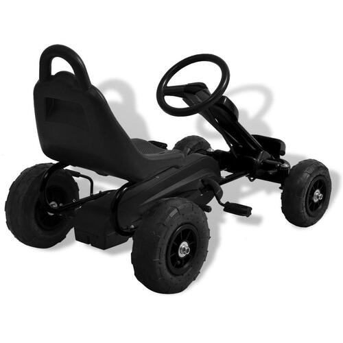 Pedal-gokart med luftdæk sort