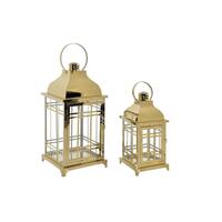 Gadelampe Krystal Gylden Metal (22 x 22 x 57 cm) (22 x 22 x 49 cm)