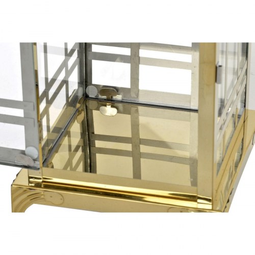 Lanterne sæt - gylden metal/krystal, 2 dele (22 × 22 × 49 cm og 22 × 22 × 57 cm)
